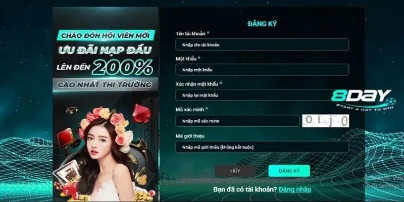 Hướng dẫn đăng ký 8day qua 3 bước nhanh chóng