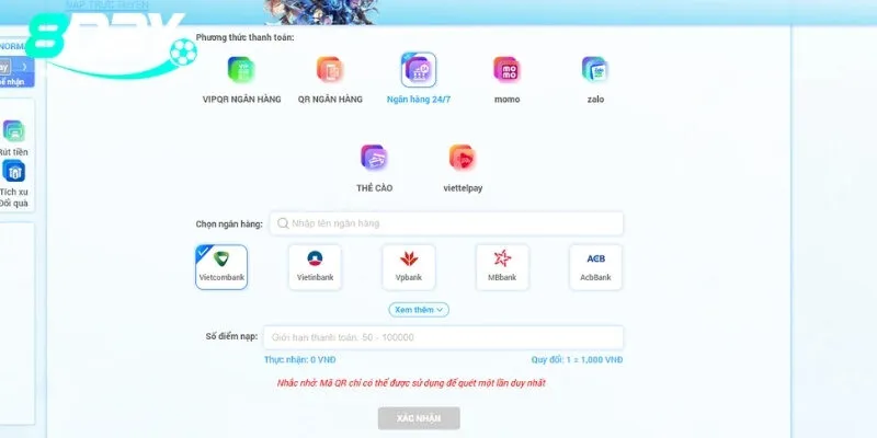Có những phương thức gửi tiền nào tại 8Day?