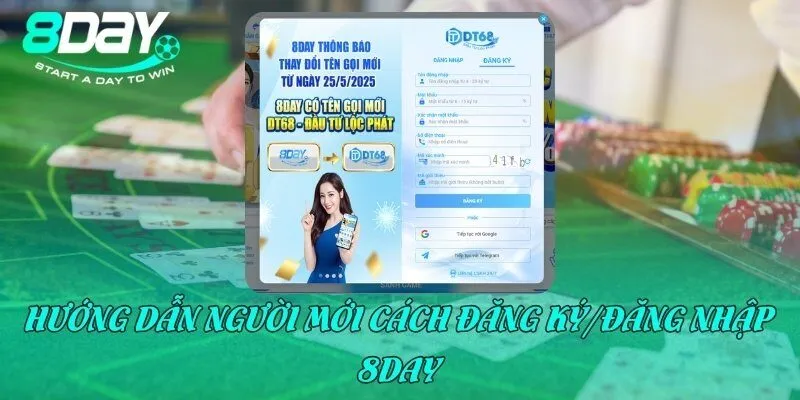 Hướng dẫn người mới cách đăng ký/đăng nhập 8DAY